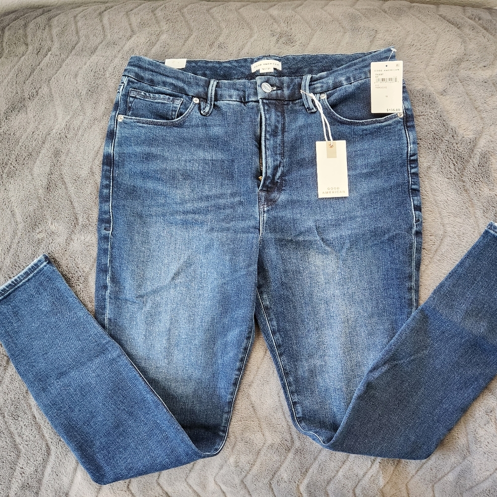 NWT Good American Good Legs Cashmere Skinny Jeans
